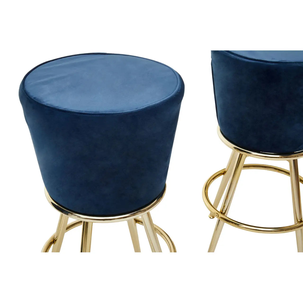 aRmanica CHICAGO BAR AND NAVY VELVET STOOLS SET