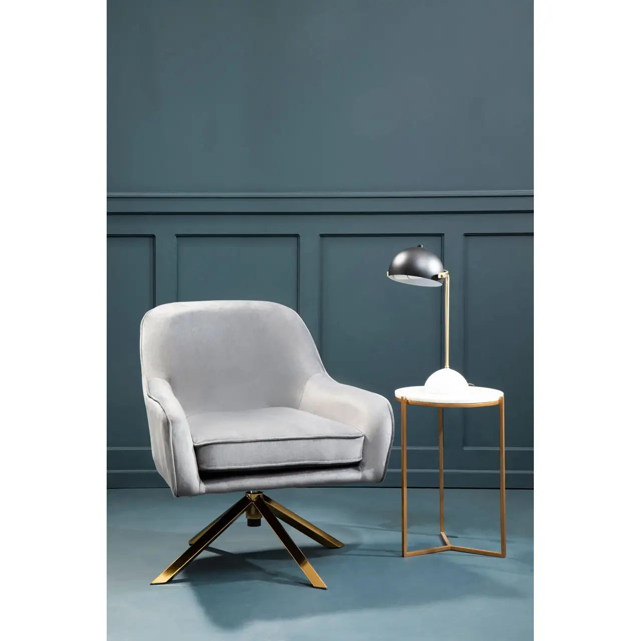 aRmanica AVERY GREY VELVET CHAIR