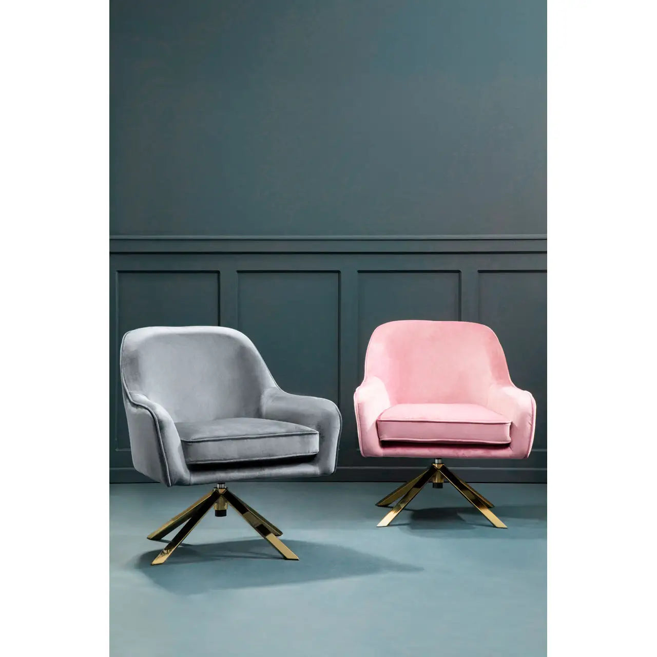 aRmanica AVERY GREY VELVET CHAIR