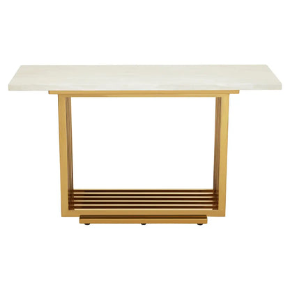 aRmanica MODA IVORY WHITE MARBLE CONSOLE TABLE