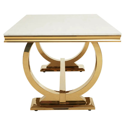 aRmanica MODA DINING TABLE WITH BRUSHED GOLD BASE