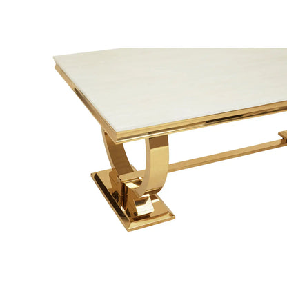 aRmanica MODA DINING TABLE WITH BRUSHED GOLD BASE