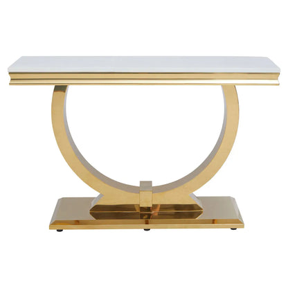 aRmanica MODA IVORY WHITE MARBLE CONSOLE TABLE