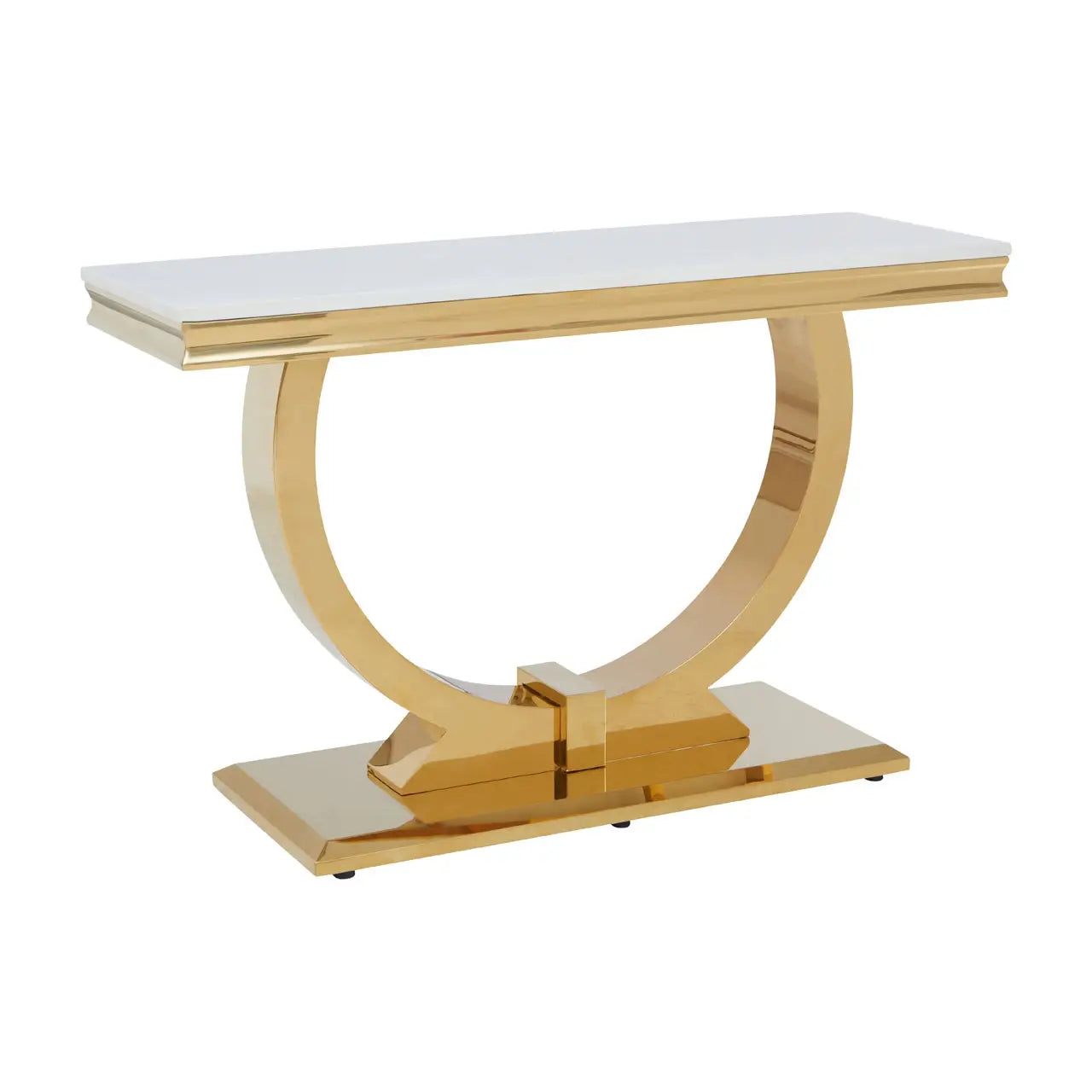 aRmanica MODA IVORY WHITE MARBLE CONSOLE TABLE