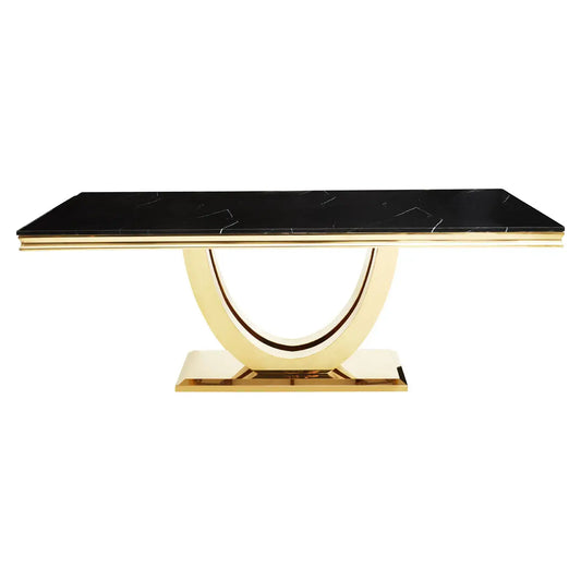 aRmanica MODA BLACK MARBLE RECTANGULAR DINING TABLE