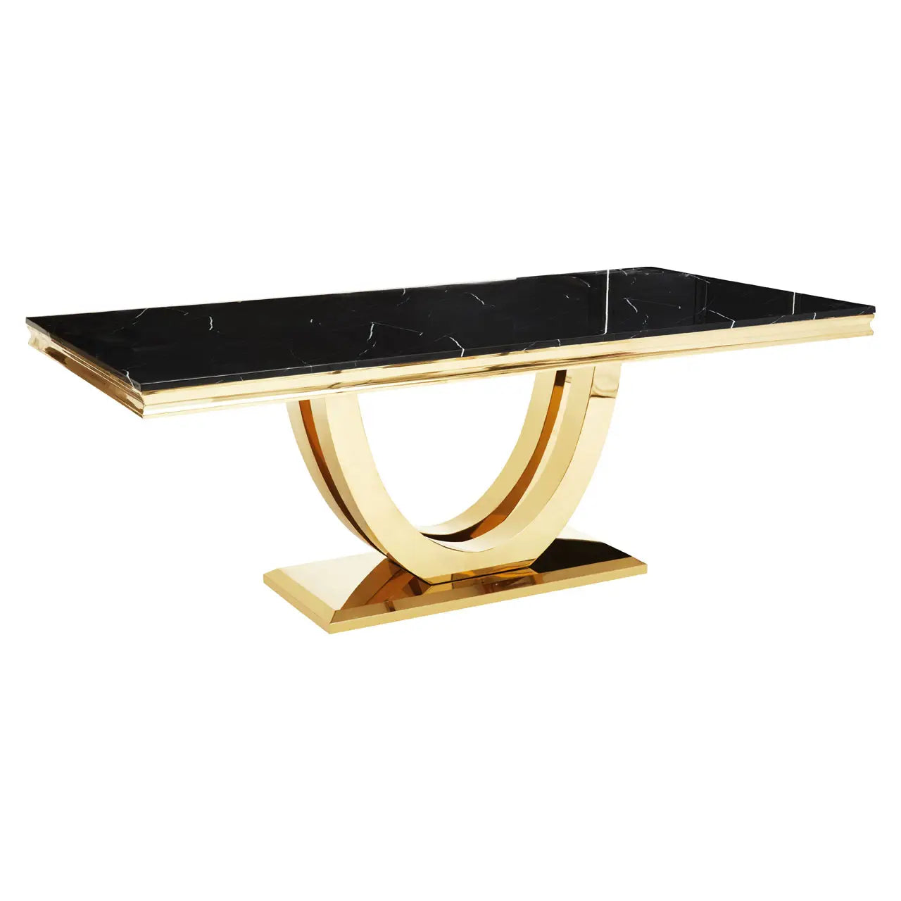 aRmanica MODA BLACK MARBLE RECTANGULAR DINING TABLE