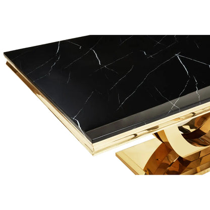 aRmanica MODA BLACK MARBLE RECTANGULAR DINING TABLE