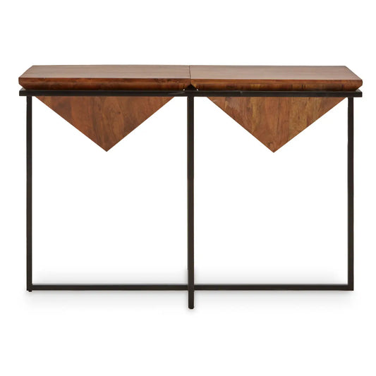 aRmanica SHIMLO ACACIA PYRAMID CONSOLE TABLE