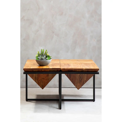 aRmanica SHIMLI ACACIA WOOD PYRAMID COFFEE TABLE