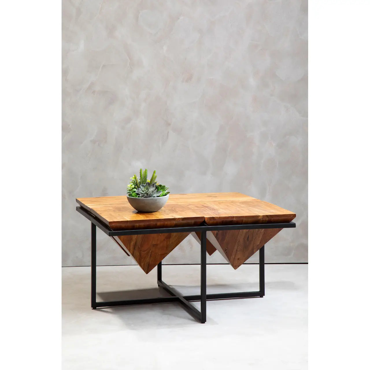 aRmanica SHIMLI ACACIA WOOD PYRAMID COFFEE TABLE