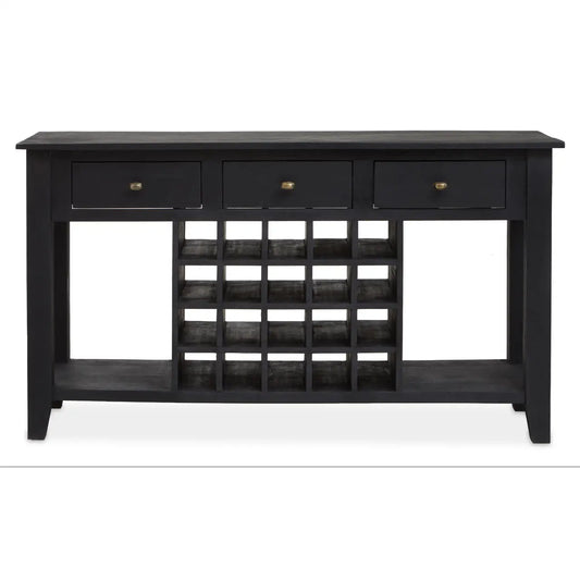 aRmanica SARTER TWO DRAWER BLACK MANGO WOOD CONSOLE TABLE