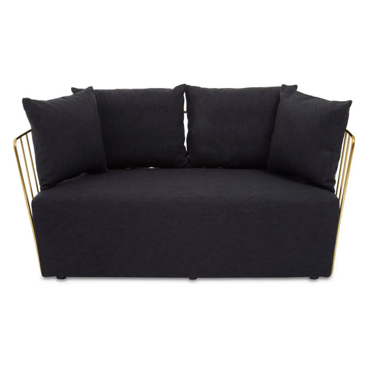 aRmanica AZALIA TWO SEAT BLACK FABRIC SOFA