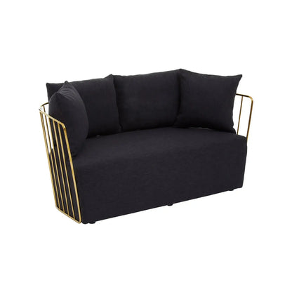 aRmanica AZALIA TWO SEAT BLACK FABRIC SOFA