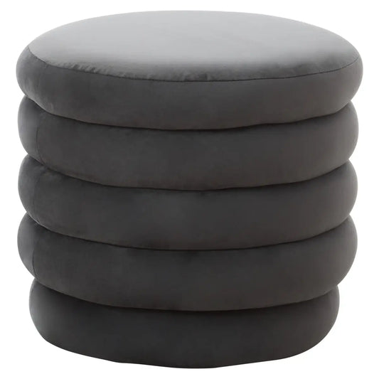 aRmanica HALEH GRAPHITE VELVET FOOTSTOOL