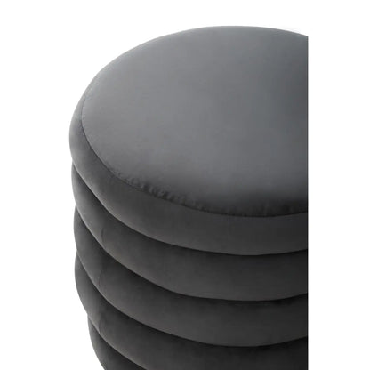 aRmanica HALEH GRAPHITE VELVET FOOTSTOOL