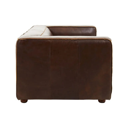 aRmanica LUKA THREE SEAT ANTIQUE BROWN LEATHER SOFA