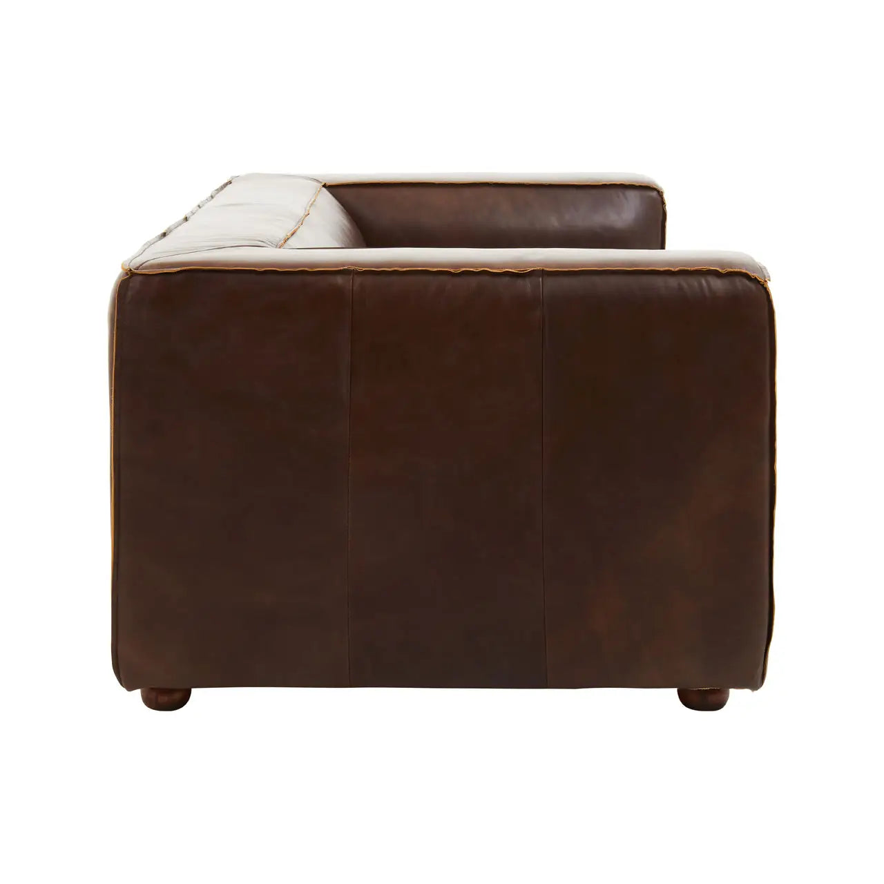 aRmanica LUKA TWO SEAT ANTIQUE BROWN LEATHER SOFA