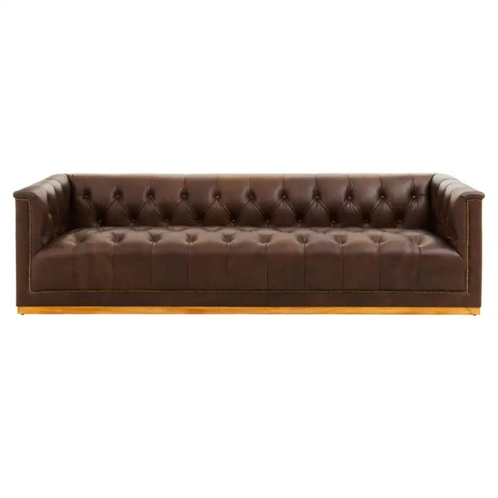 aRmanica KING THREE SEAT BROWN LEATHER SOFA