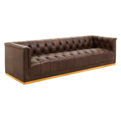 aRmanica KING THREE SEAT BROWN LEATHER SOFA