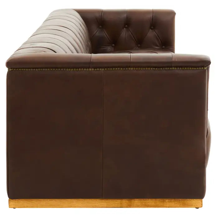 aRmanica KING THREE SEAT BROWN LEATHER SOFA