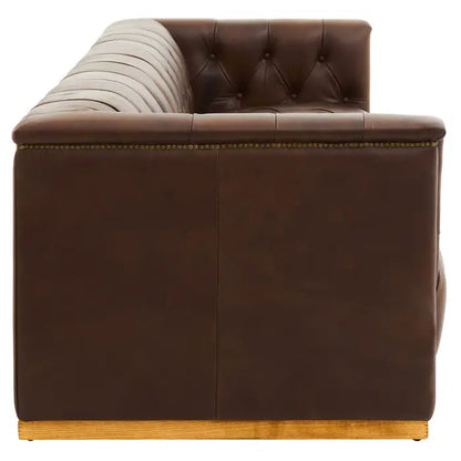 aRmanica KING THREE SEAT BROWN LEATHER SOFA