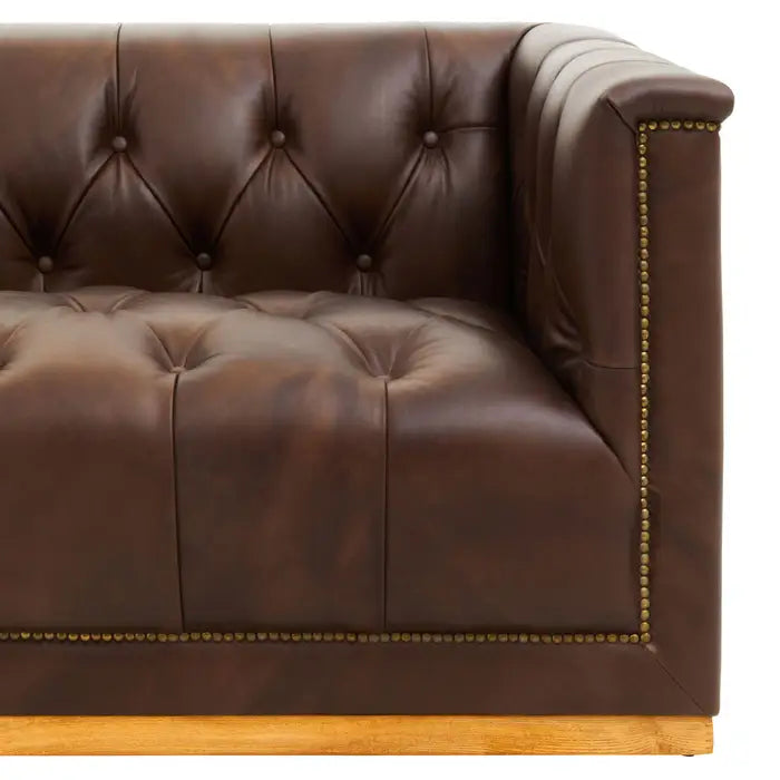 aRmanica KING THREE SEAT BROWN LEATHER SOFA