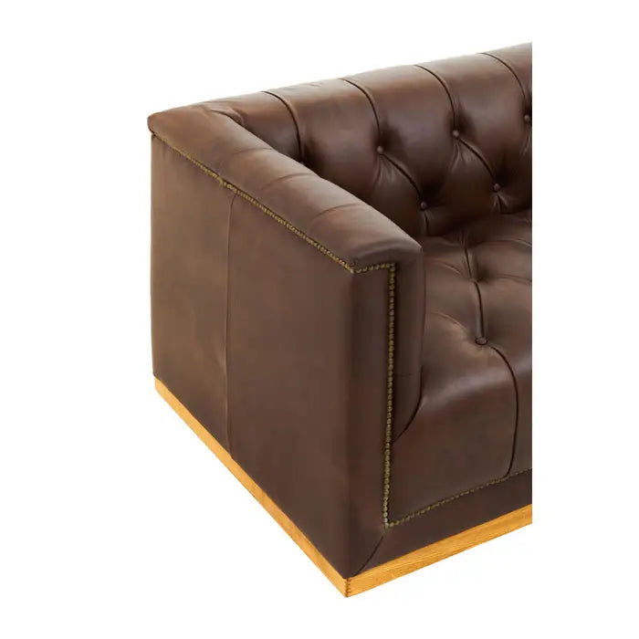 aRmanica KING THREE SEAT BROWN LEATHER SOFA