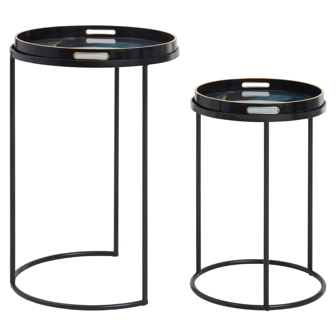 aRmanica CELINI SET OF TWO AGATE NESTING TABLES