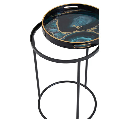 aRmanica CELINI SET OF TWO AGATE NESTING TABLES