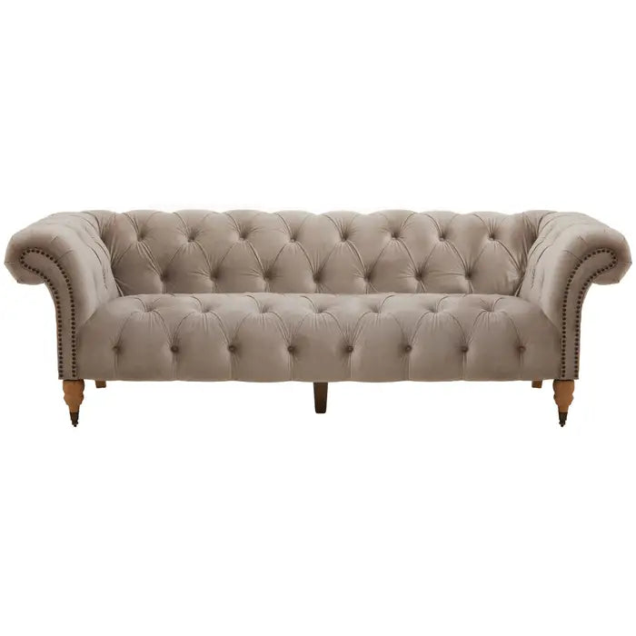 aRmanica Huri THREE SEAT NATURAL VELVET SOFA