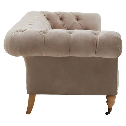 aRmanica Huri THREE SEAT NATURAL VELVET SOFA