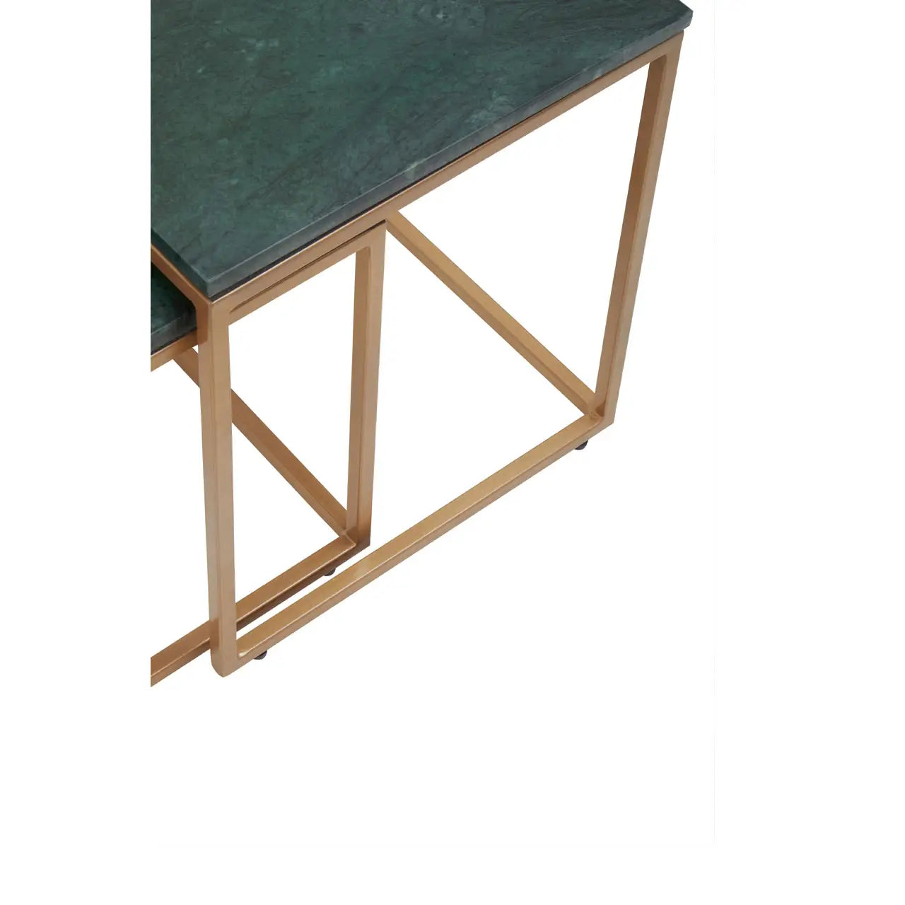 aRmanica Set Of Two Green Marble Side Tables