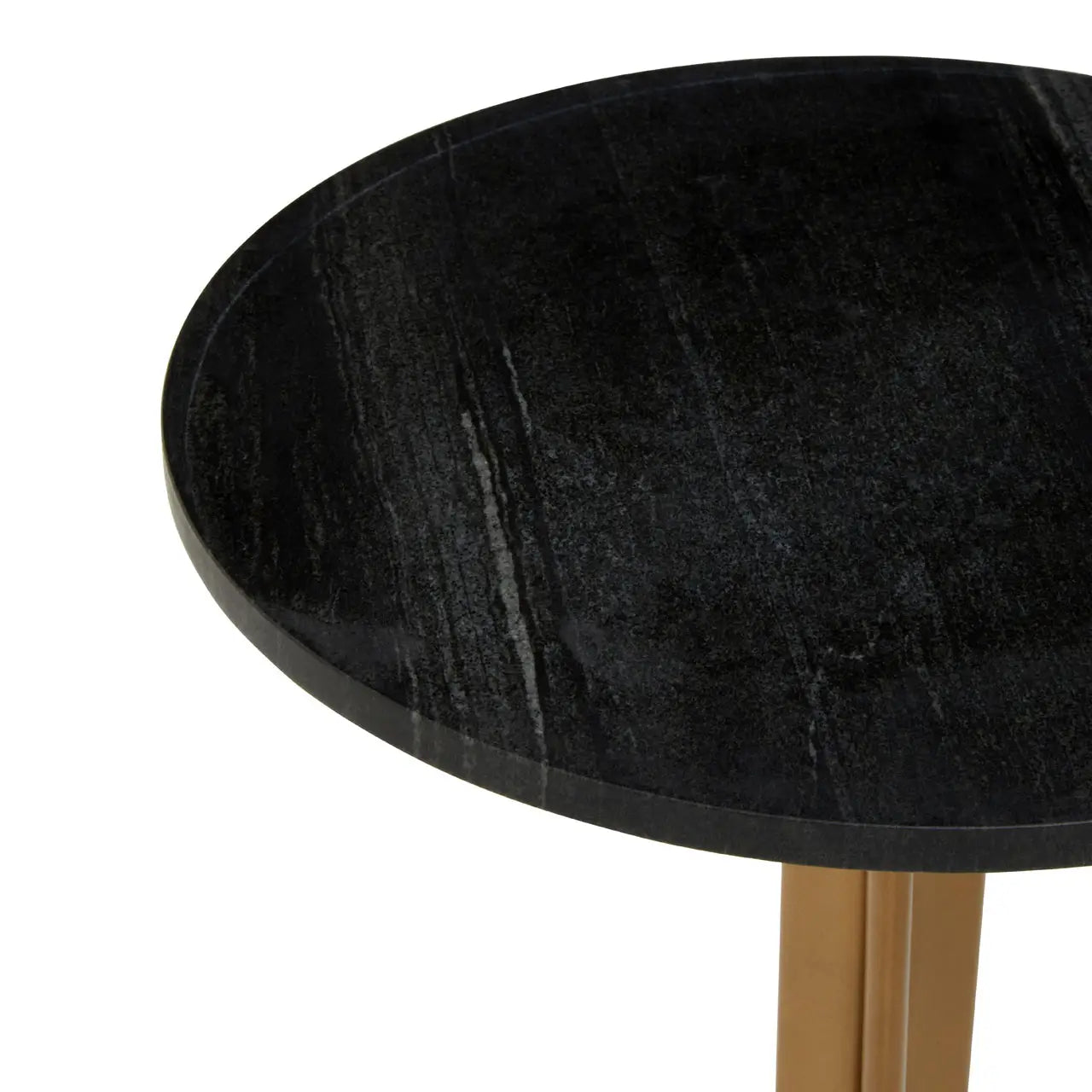 aRmanica VARAN ROUND BLACK MARBLE TOP TABLE