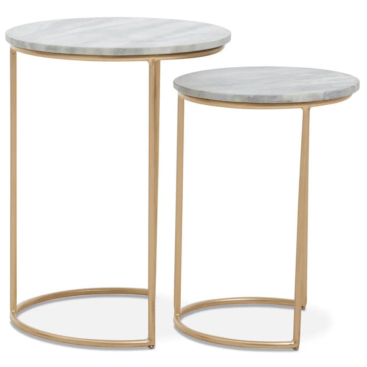 aRmanica MANDILI NEST OF 2 NATURAL MARBLE SIDE TABLE