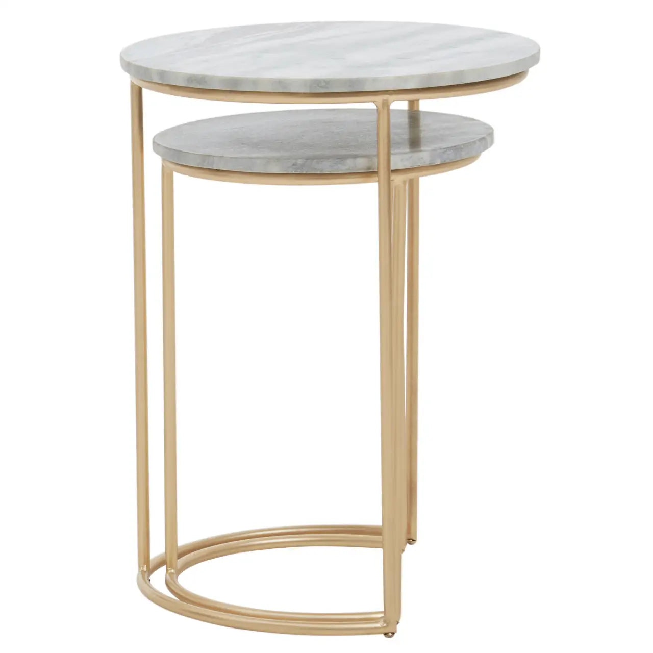 aRmanica MANDILI NEST OF 2 NATURAL MARBLE SIDE TABLE