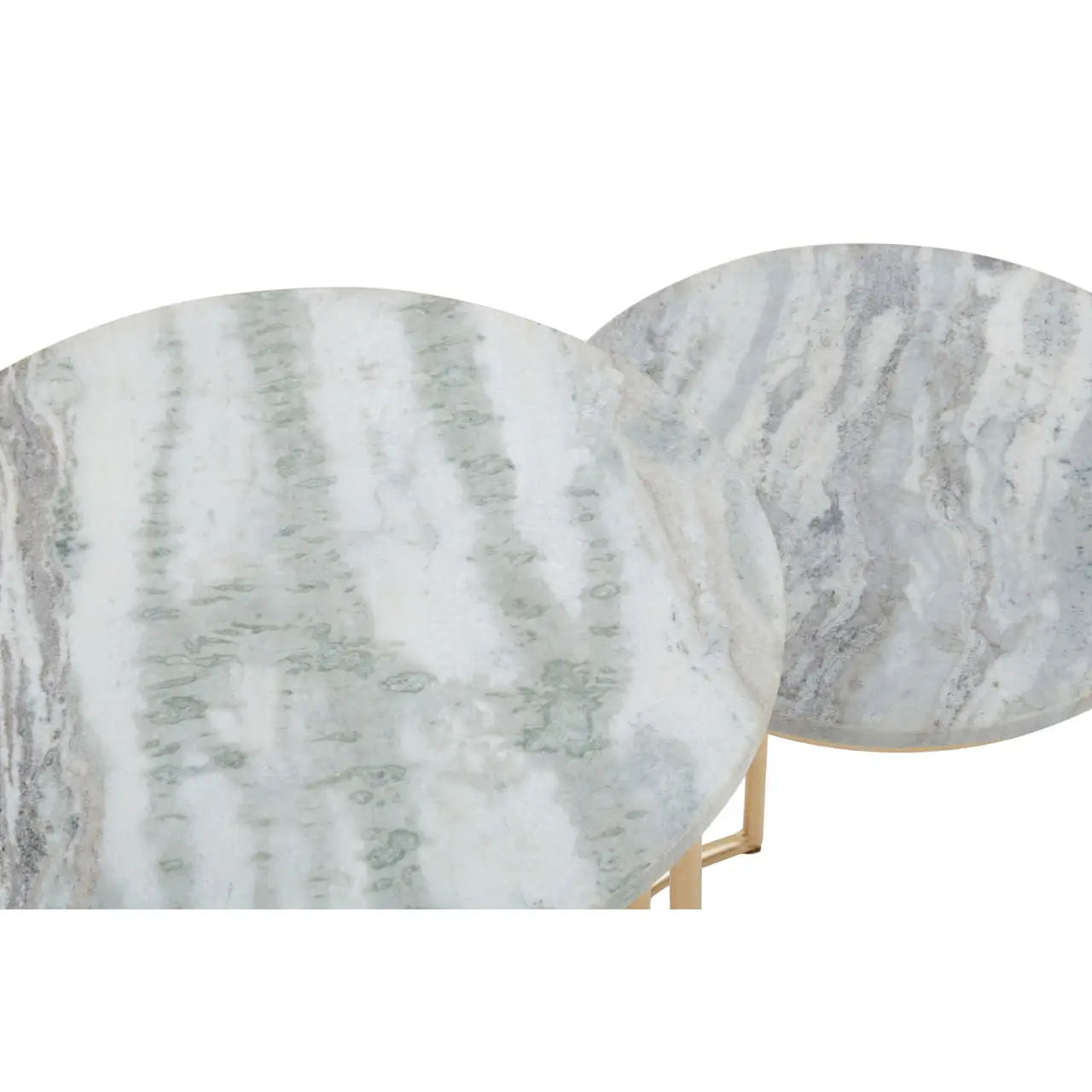 aRmanica MANDILI NEST OF 2 NATURAL MARBLE SIDE TABLE