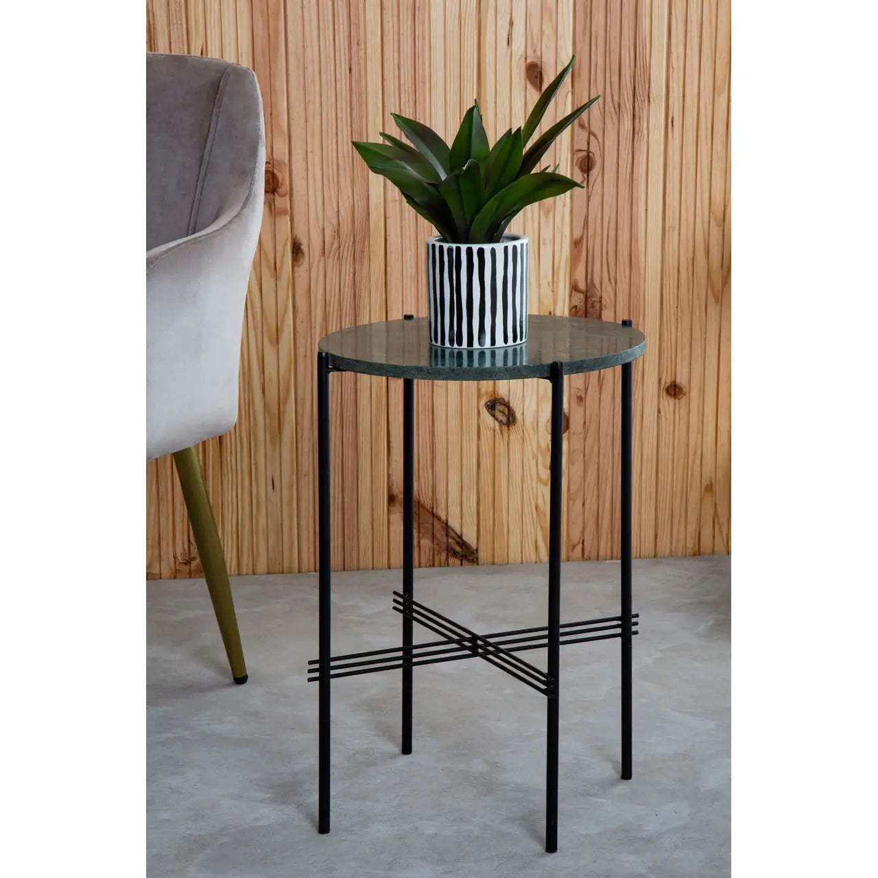 aRmanica MANDILI GREEN MARBLE SIDE TABLE