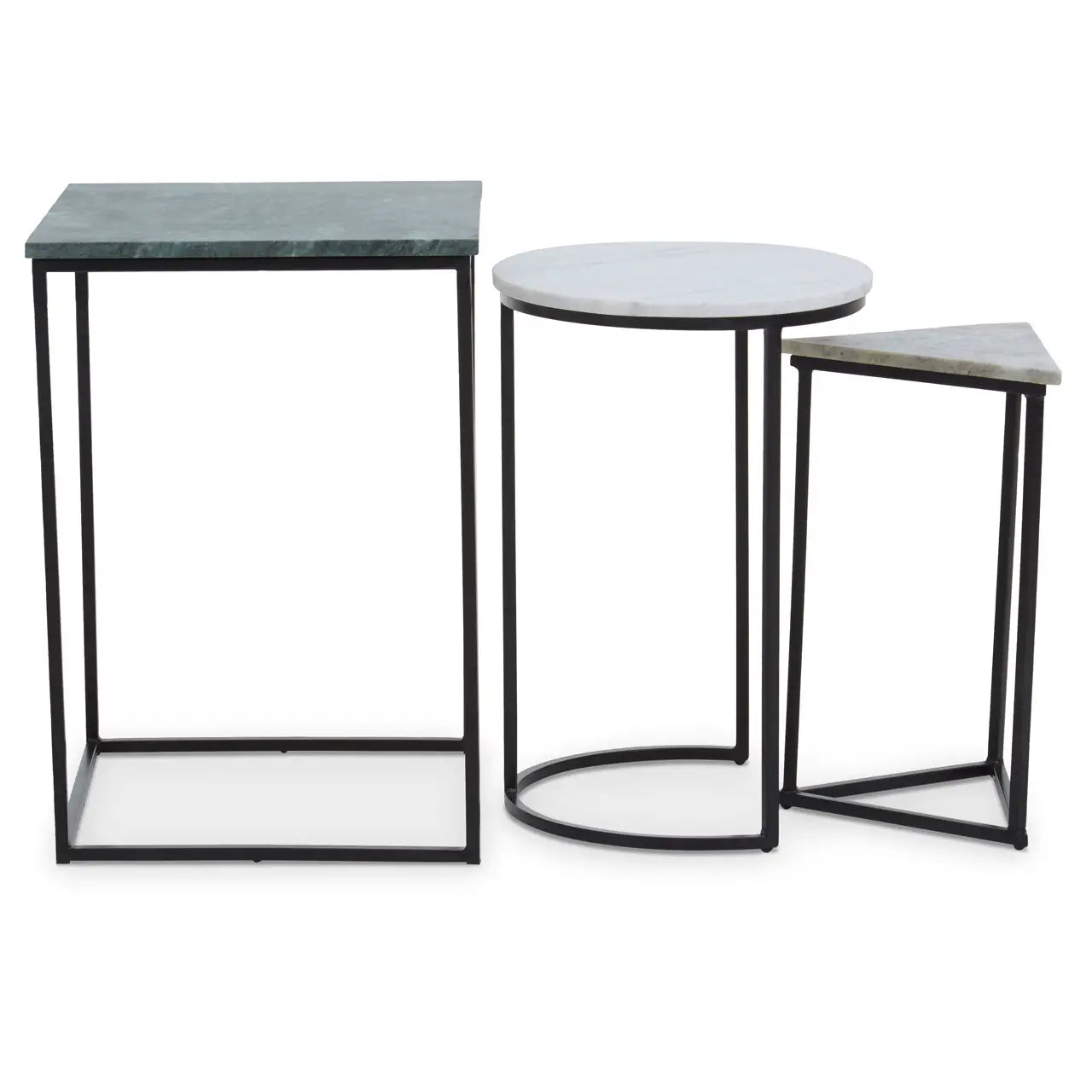 aRmanica Nest Of 3 Assorted Marble Tables