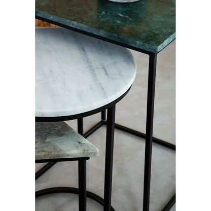 aRmanica Nest Of 3 Assorted Marble Tables