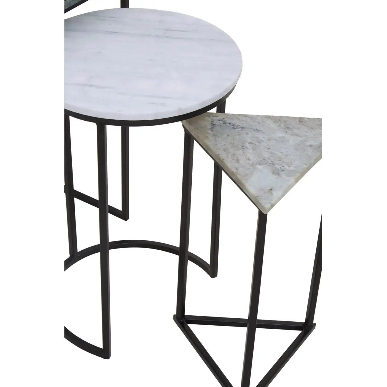 aRmanica Nest Of 3 Assorted Marble Tables