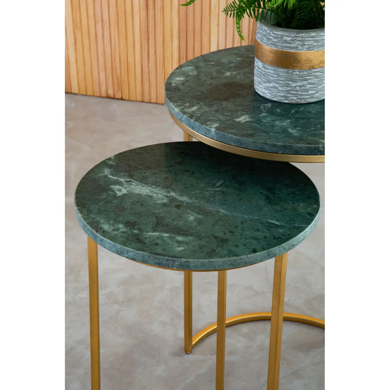 aRmanica Nest Of 3 Green Marble Tables