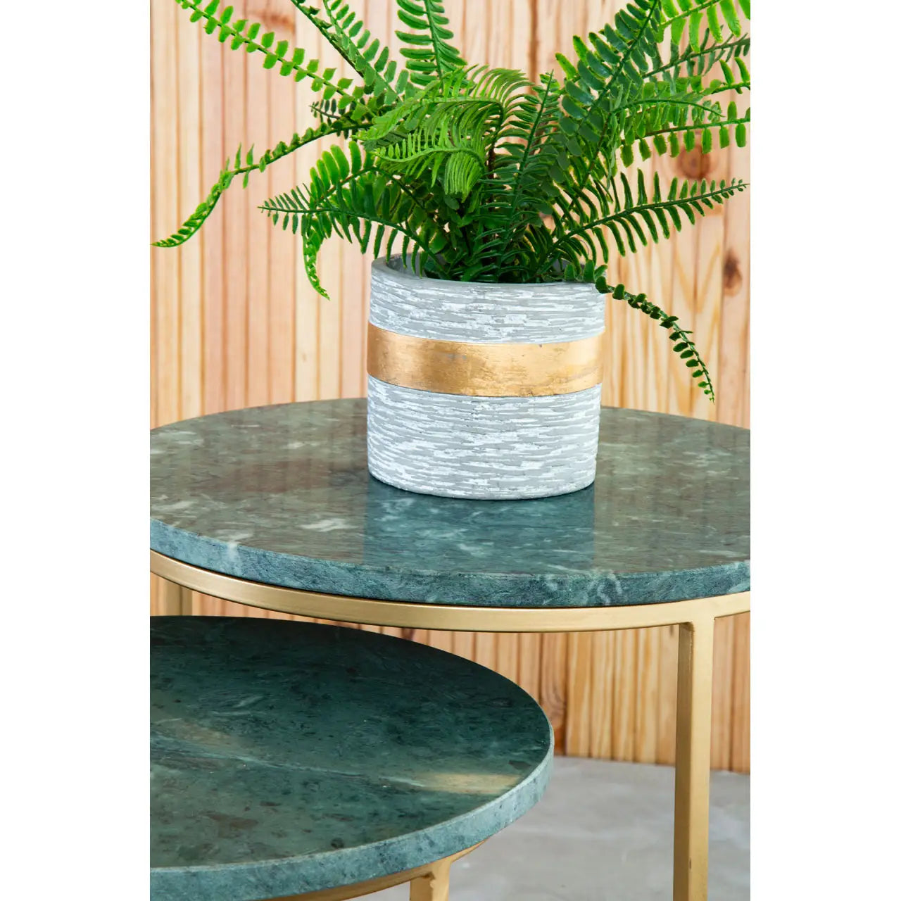 aRmanica Nest Of 3 Green Marble Tables