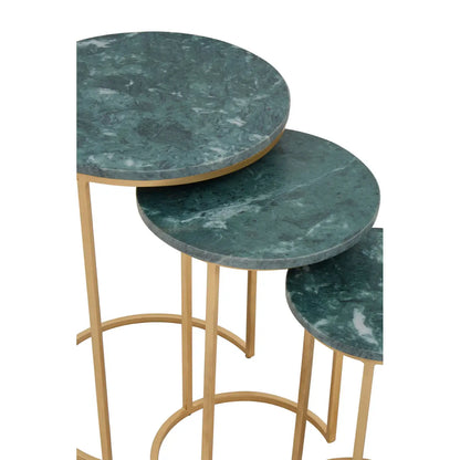 aRmanica Nest Of 3 Green Marble Tables