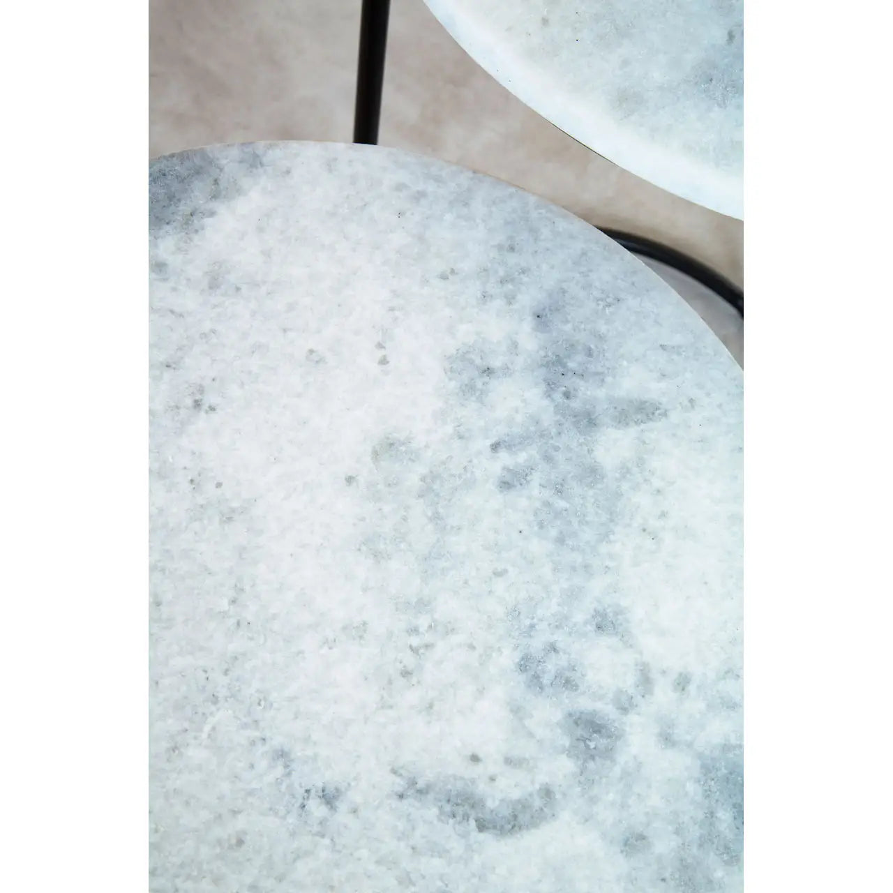 aRmanica Nest Of 2 White Marble Side Tables