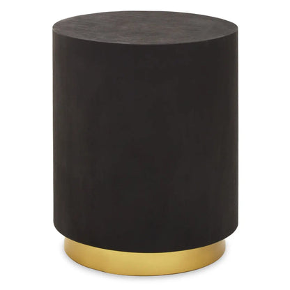 aRmanica NARBO BLACK AND GOLD CONCRETE LOOK SIDE TABLE