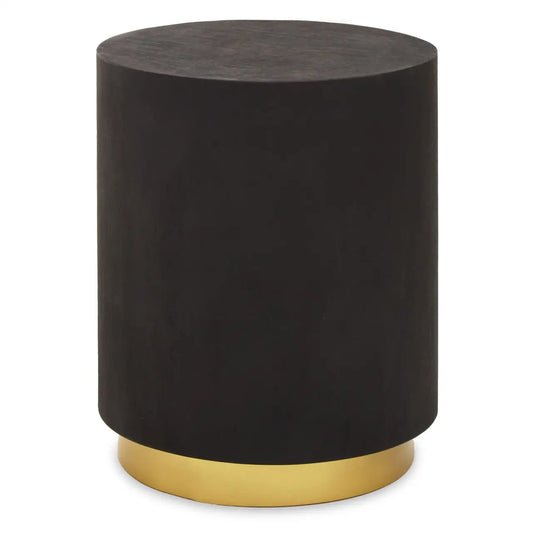 aRmanica NARBO BLACK AND GOLD CONCRETE LOOK SIDE TABLE