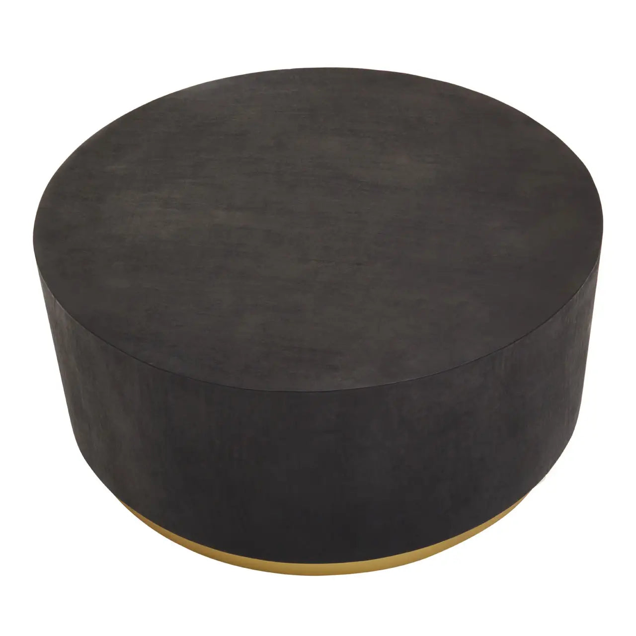 aRmanica NARBO BLACK AND GOLD CONCRETE LOOK ROUND COFFEE TABLE