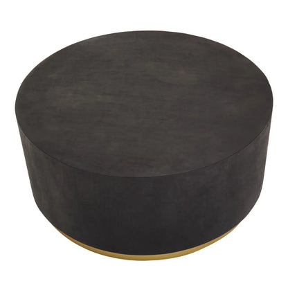 aRmanica NARBO BLACK AND GOLD CONCRETE LOOK ROUND COFFEE TABLE