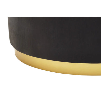 aRmanica NARBO BLACK AND GOLD CONCRETE LOOK ROUND COFFEE TABLE