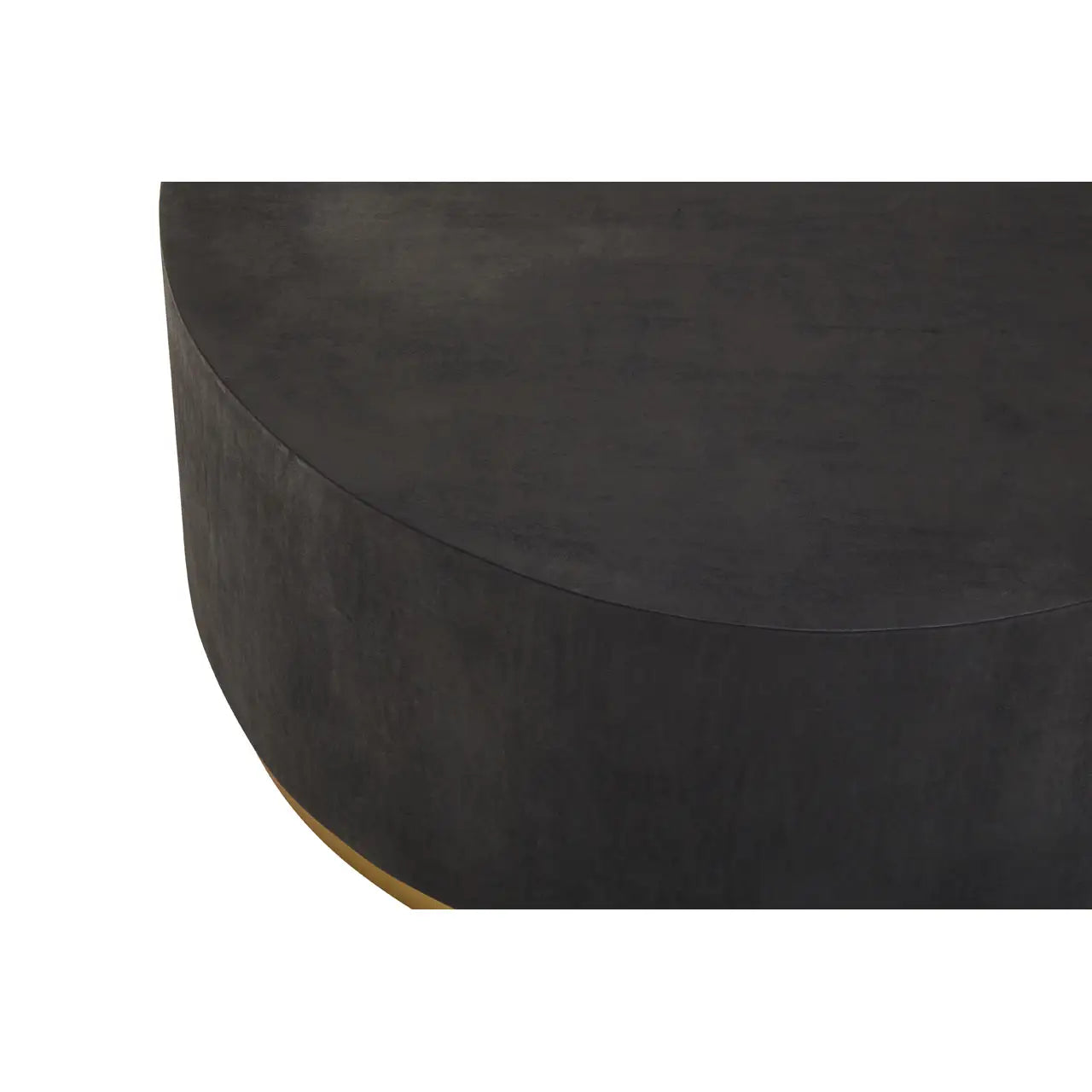 aRmanica NARBO BLACK AND GOLD CONCRETE LOOK ROUND COFFEE TABLE